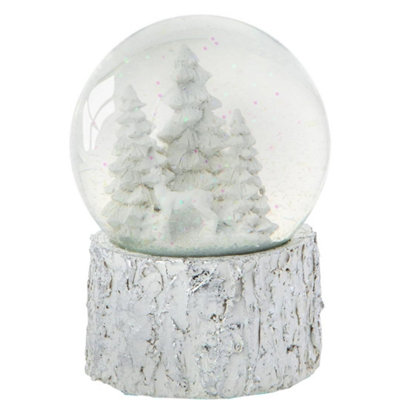 Celebright Christmas Musical Snow Globe - Wind Up and Play - Traditional Festive Decoration -  14cm - White Christmas Tree Scene Price Comparisons | Compare The Build