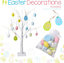Celebright Easter Tree Pre-Lit with 24 Warm White LEDs 60cm/2ft-  Battery Operated - Timer Function - Decorations Included