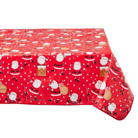 Celebright Festive Christmas PVC Tablecloth - 52x70in - Santa's Festive Table