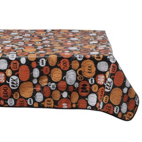 Celebright Halloween Celebration Pack of 2 PVC Tablecloth - Spooky Night Delight & Pumpkin Party - 52x70in