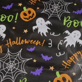 Celebright Halloween Celebration PVC Tablecloth - 70in Round - Spooky Night Delight