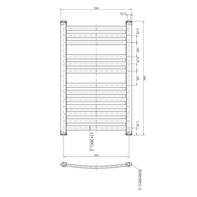 Celeste Chrome Heated Towel Rail - 770x500mm