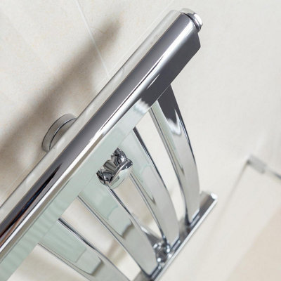 Celeste Chrome Heated Towel Rail - 770x500mm - 4