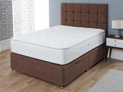 Celestia Contemporary Button Backed Fabric Bed Base Only 6FT Super King- Verlour Slate