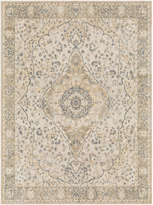 CELINE Machine Washable Traditional Boho Camel Area Rug 160 x 213 cm