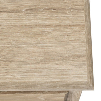 Celine Washed Oak 2 Drawer Bedside Table - Fully Assembled - By Roseland Furniture