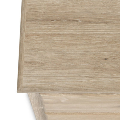 Celine Washed Oak 3 Drawer Bedside Table - Fully Assembled By Roseland Furniture