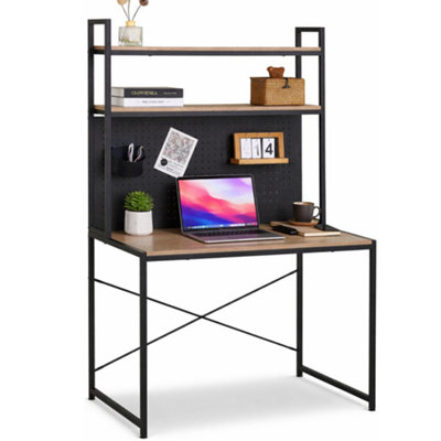 Celino 3 Tier Office Computer Desk With Storage Study Table Shelves ...