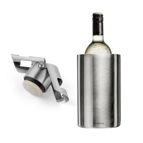 Cellardine Stainless Steel Champagne Sealer & Wine Cooler Set