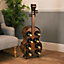 Cello Wine Rack Wooden 8 Bottle Holder With Mahogany Effect H101cm Christow