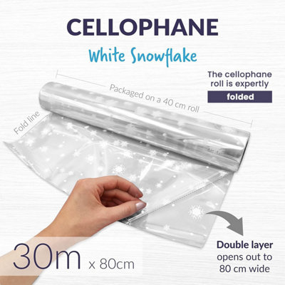 Cellophane Roll For Hampers Gift Wrapping Christmas Baskets (Christmas Cellophane 80cm x 30m)