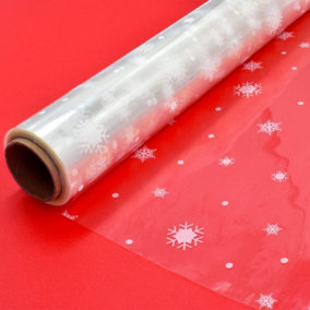 Cellophane Roll For Hampers Gift Wrapping Christmas Baskets (Christmas Cellophane 80cm x 30m)