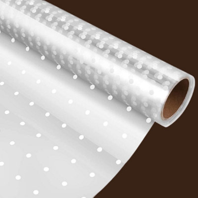 Cellophane Roll with White Dots Pattern, (1 Pack) Cellophane Wrapping ...