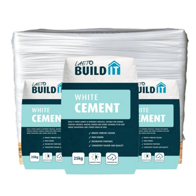 Cement White Half Pallet 28x 25kg Bags Ready Mixed by Laeto Build It