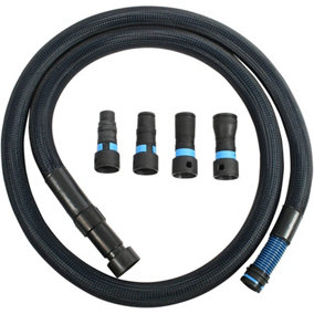 Cen-Tec Systems 95545 Quick Click 3m Antistatic Conical Vacuum Hose with Protective Sleeve and Four Piece Power Tool Adaptor Set