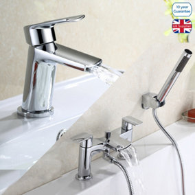 Centa Basin Mixer & Bath Shower Mixer Tap + Basin Waste