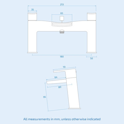 Centa Basin Mixer & Bath Shower Mixer Tap + Basin Waste - 7