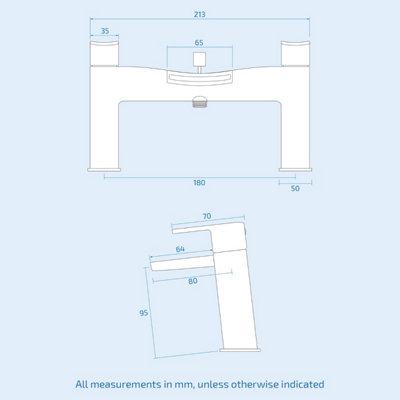 Centa Waterfall Bath Shower Mixer Tap with Shower Kit - 5