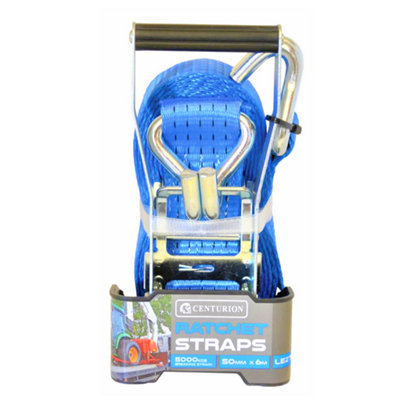 Centurion 6M Heavy Duty Ratchet Strap 5000kg Load Break Strength 50mm High Quality PES Webbing