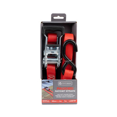 Centurion 4.5m Ratchet Tie Down Strap - Pack Of 4 - With S Hook
