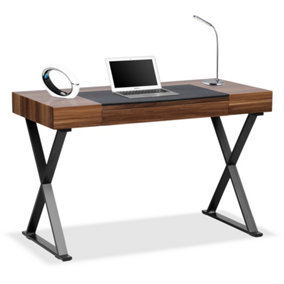 Centurion Supports ADONIS Walnut and Matte Black Legs Ergonomic Home Office Luxury Computer Desk