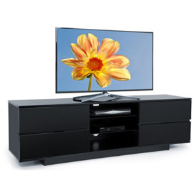 Centurion Supports Avitus Gloss Black with 4-Black Drawers and 2 Shelves up to 65" LED, LCD, Plasma TV Stand