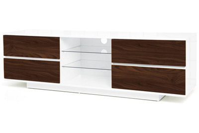 Centurion Supports Avitus Gloss White with 4-Walnut Drawers and 2 Shelves up to 65" LED, LCD, Plasma TV Cabinet