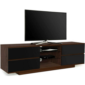 Centurion Supports Avitus Premium Walnut with 4-Black Drawers and 3-Shelves 32"-65" LED/OLED/LCD TV Cabinet