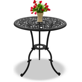 Centurion Supports BANGUI Garden and Patio Cast Aluminium Bistro Table Black