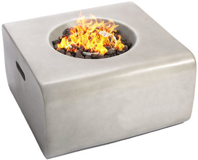 Centurion Supports Fireology ADELPHI Light Grey Lavish Garden Outdoor Fire Pit with Eco-Stone Finish Fully Assembled