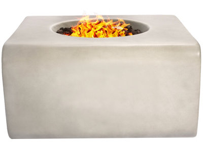 Centurion Supports Fireology ADELPHI Light Grey Lavish Garden Outdoor Fire Pit with Eco-Stone Finish Fully Assembled