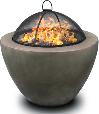 Centurion Supports Fireology DIABLO Dark Grey Contemporary Garden Fire Pit Brazier and Barbecue Fully Assembled