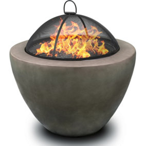 Centurion Supports Fireology DIABLO Dark Grey Contemporary Garden Fire Pit Brazier and Barbecue Fully Assembled