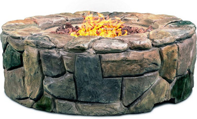 Centurion Supports Fireology KALUYA Bronze Lavish Garden and Patio Fire Pit with Eco-Stone Finish - Fully Assembled