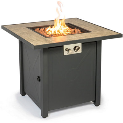 Centurion Supports KAMAR Stylish Metal Frame Garden and Patio Ceramic Tabletop Fire Pit