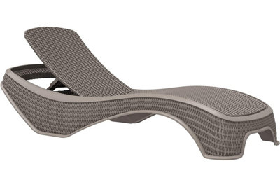 Centurion Supports MALDIVES Warm Grey Outdoor High-End PU Rattan Adjustable Sun Lounger Fully Assembled