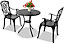 Centurion Supports OSHOWA Garden and Patio Table and 2 Large Chairs with Armrests Cast Aluminium Bistro Set Black