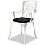 Centurion Supports OSHOWA Luxurious Garden and Patio Table and 4 Large Chairs Cast Aluminium Bistro Set- White with Black Cushions