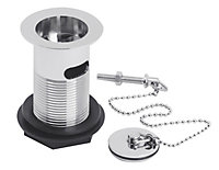 Ceramic Accessories Basin Waste with Brass Plug and Ball Chain - Chrome - Balterley