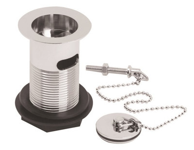 Ceramic Accessories Basin Waste with Brass Plug & Ball Chain - Chrome