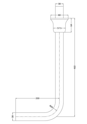 Ceramic Accessories Low Level Flush Pipe Pack - Chrome - 4