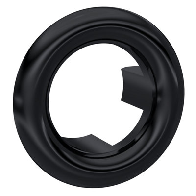 Ceramic Accessories Modern Round Basin Overflow Cover - 18.5mm - Matt Black - Balterley