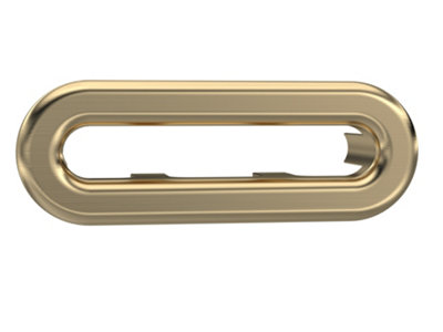 Ceramic Accessories Traditional Oval Overflow Cover - 50mm x 26mm - Brushed Brass