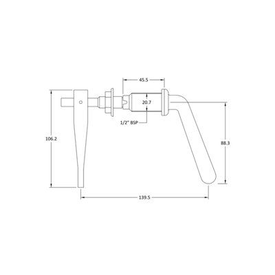 Ceramic Accessory Universal Metal Cistern Lever - Chrome - Balterley