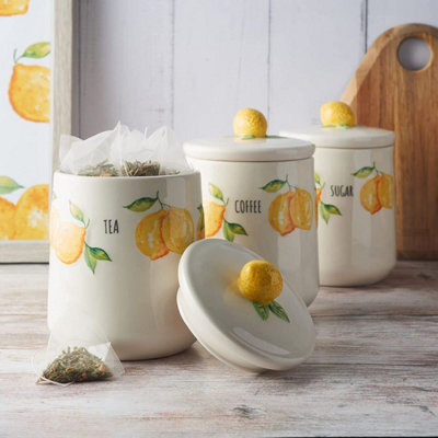 Bright tea coffee sugar clearance canisters