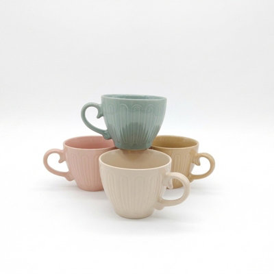Ceramic Coffee Mugs 4pc Set 15oz Large Tea Cups Assorted Colours ...