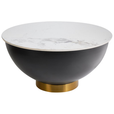 Ceramic Coffee Table with Storage Black NADINE