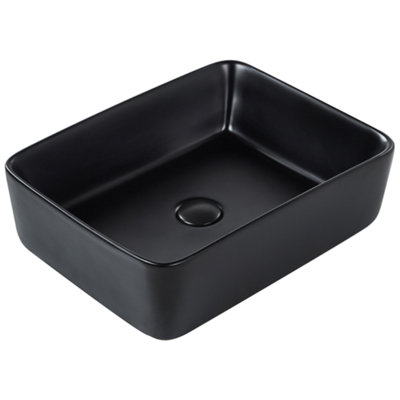 Ceramic Countertop Basin 490 x 380 mm Black TRAVESIA