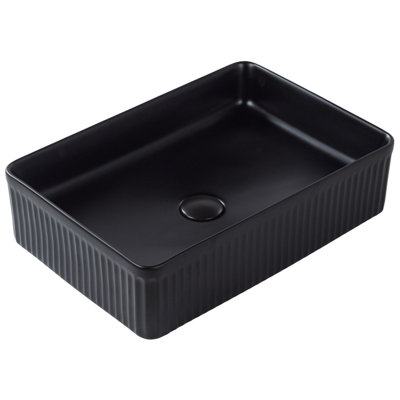 Ceramic Countertop Basin 500 x 340 mm Black GELDO