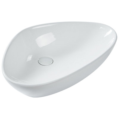 Ceramic Countertop Basin 600 x 390 mm White TIRIG